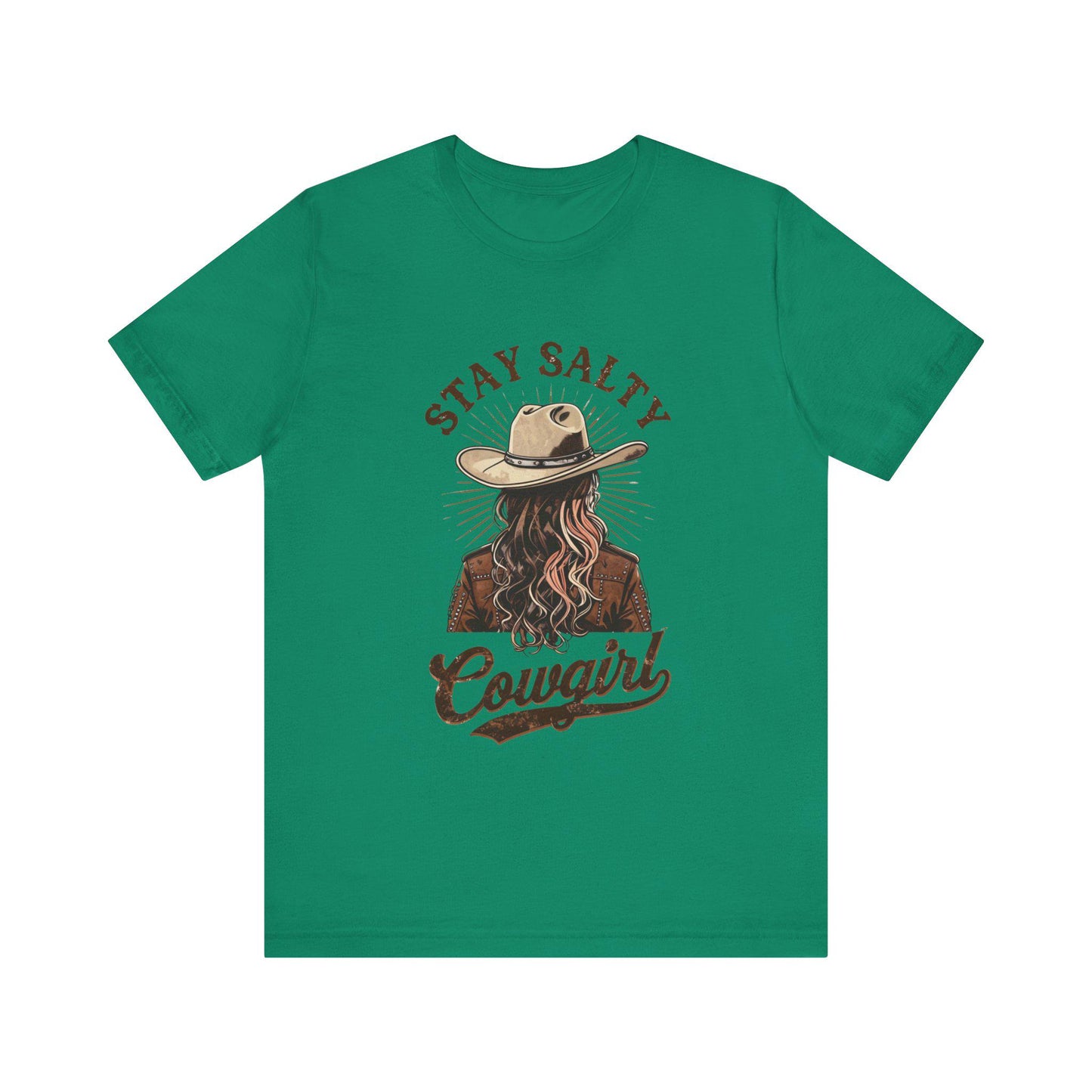 Stay Salty Cowgirl Tee, Unisex Short Sleeve Shirt, Western Fashion Top, Boho Style T-Shirt, Country Vibe Apparel, Gift for Cowgirls
