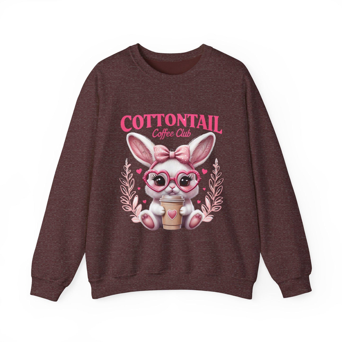 Cute Cottontail Coffee Club Sweatshirt, Easter Apparel, Bunny Lover Gift, Spring Fashion, Cozy Casual Wear, Cute Animal Design