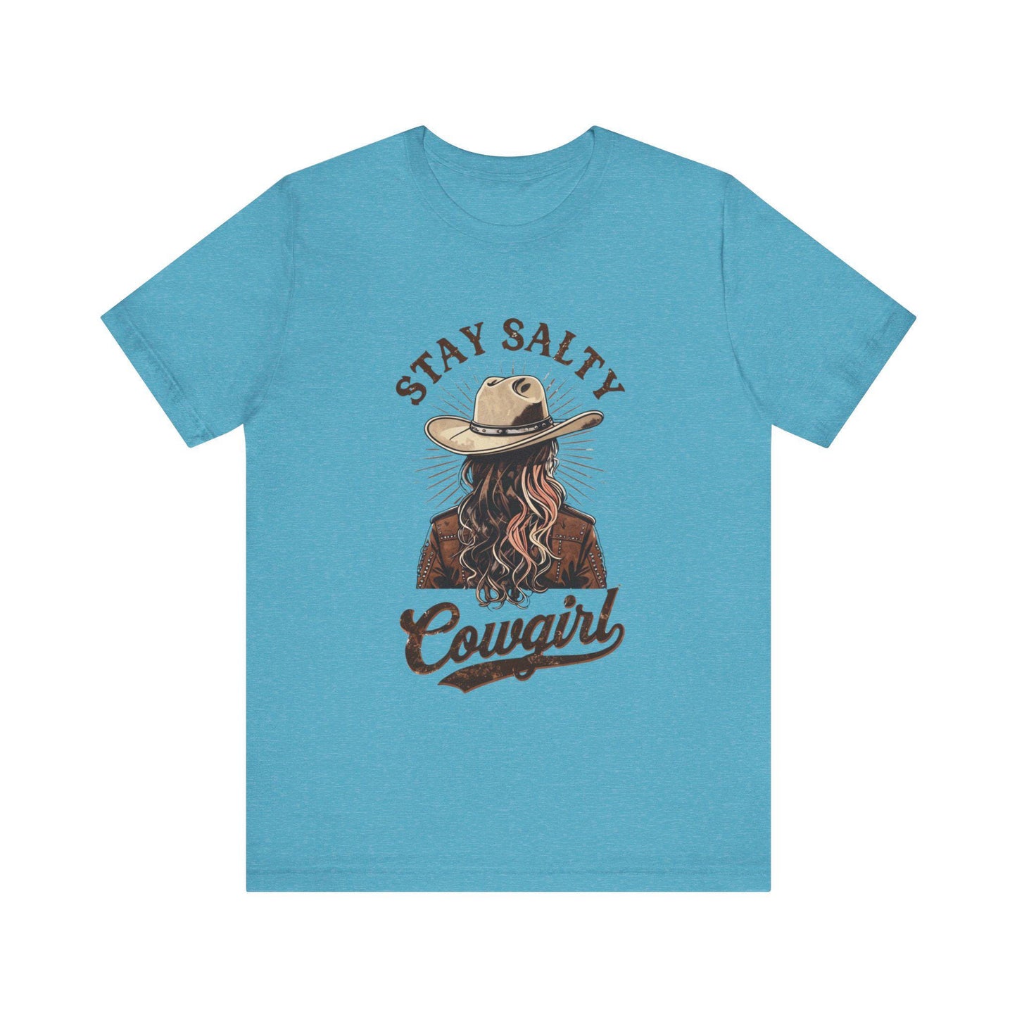 Stay Salty Cowgirl Tee, Unisex Short Sleeve Shirt, Western Fashion Top, Boho Style T-Shirt, Country Vibe Apparel, Gift for Cowgirls