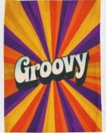 Retro Groovy Velveteen Plush Blanket, Cozy Throw for Home Decor, Perfect Gift for Retro Lovers, Movie Nights