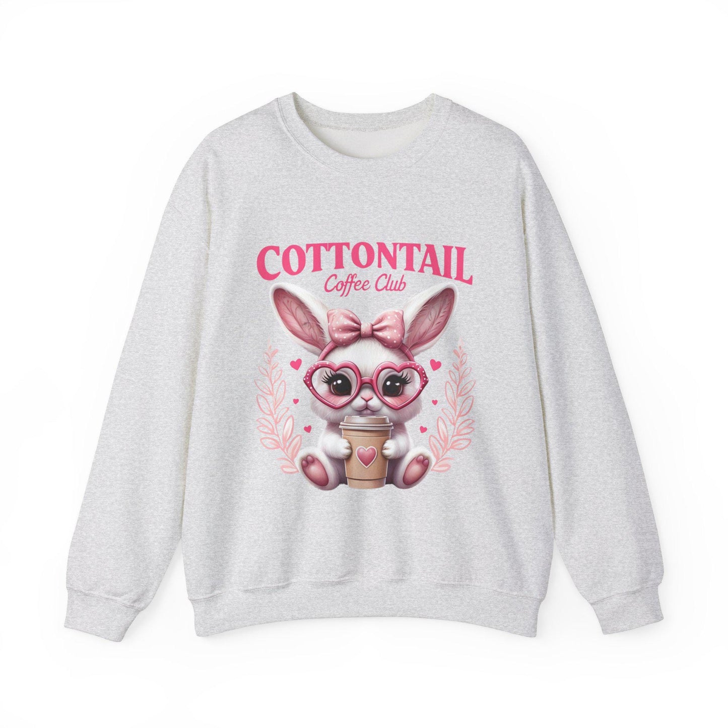 Cute Cottontail Coffee Club Sweatshirt, Easter Apparel, Bunny Lover Gift, Spring Fashion, Cozy Casual Wear, Cute Animal Design