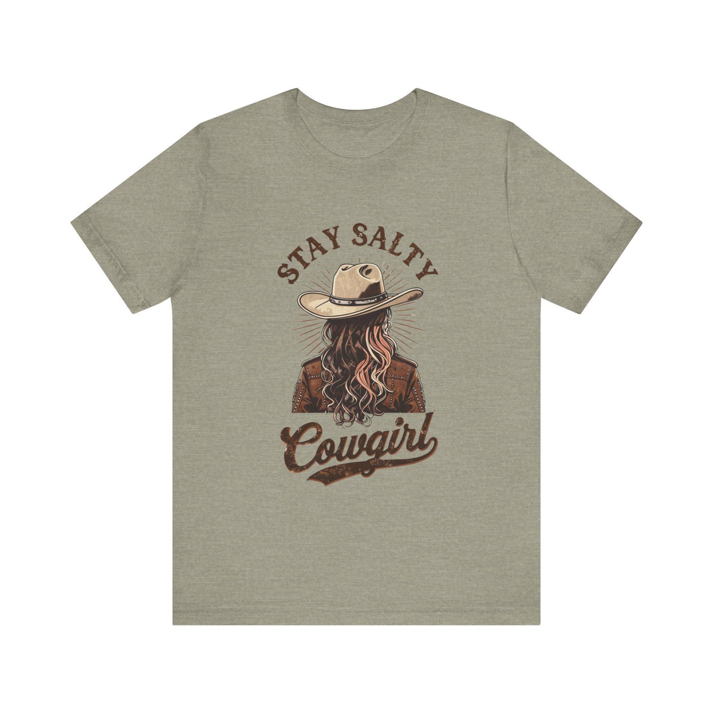 Stay Salty Cowgirl Tee, Unisex Short Sleeve Shirt, Western Fashion Top, Boho Style T-Shirt, Country Vibe Apparel, Gift for Cowgirls
