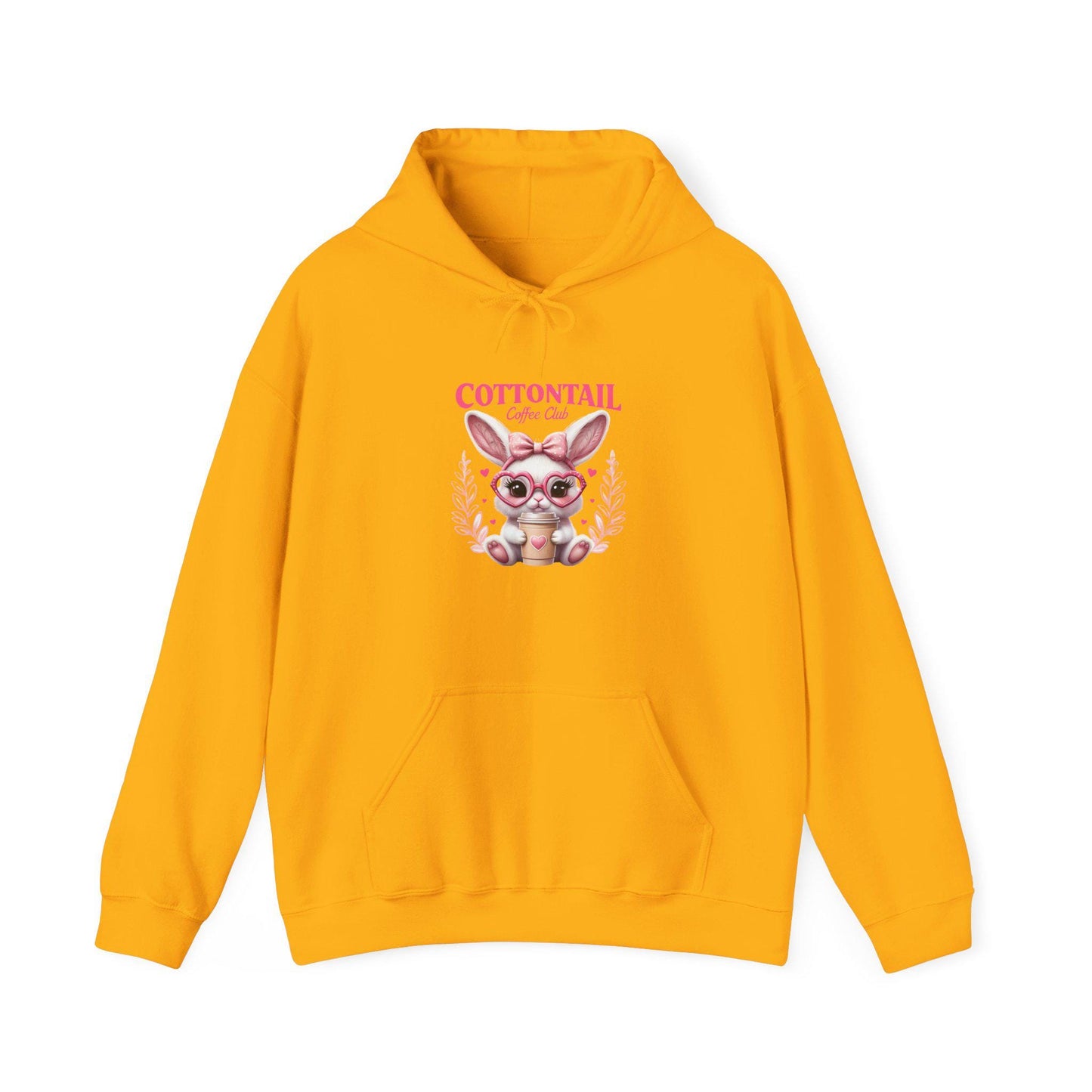 Cottontail Coffee Club Hoodie, Cozy Bunny Sweatshirt for Spring, Easter Gift, Cute Animal Apparel, Unisex Pullover
