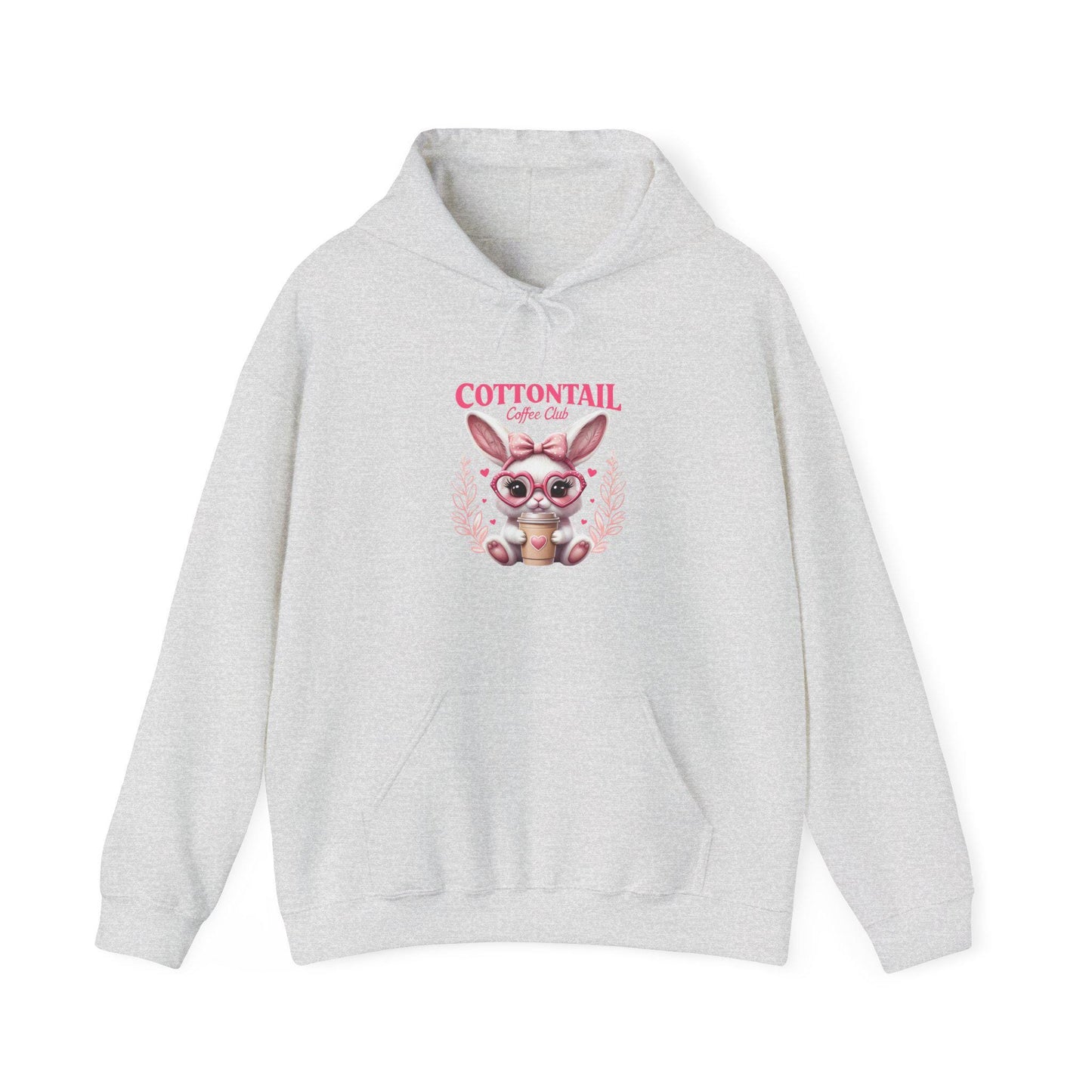 Cottontail Coffee Club Hoodie, Cozy Bunny Sweatshirt for Spring, Easter Gift, Cute Animal Apparel, Unisex Pullover