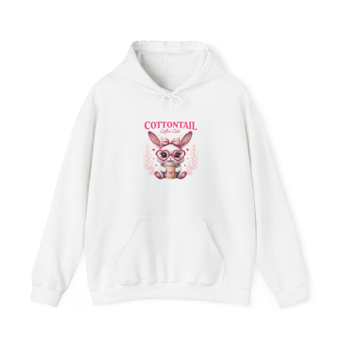 Cottontail Coffee Club Hoodie, Cozy Bunny Sweatshirt for Spring, Easter Gift, Cute Animal Apparel, Unisex Pullover