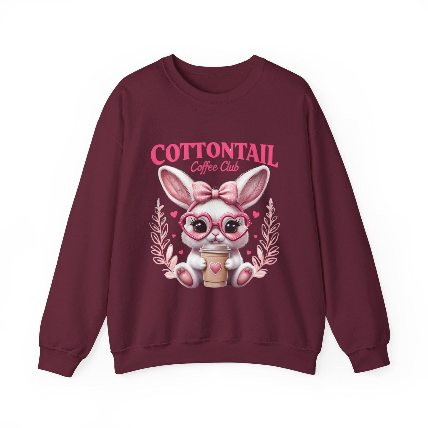 Cute Cottontail Coffee Club Sweatshirt, Easter Apparel, Bunny Lover Gift, Spring Fashion, Cozy Casual Wear, Cute Animal Design