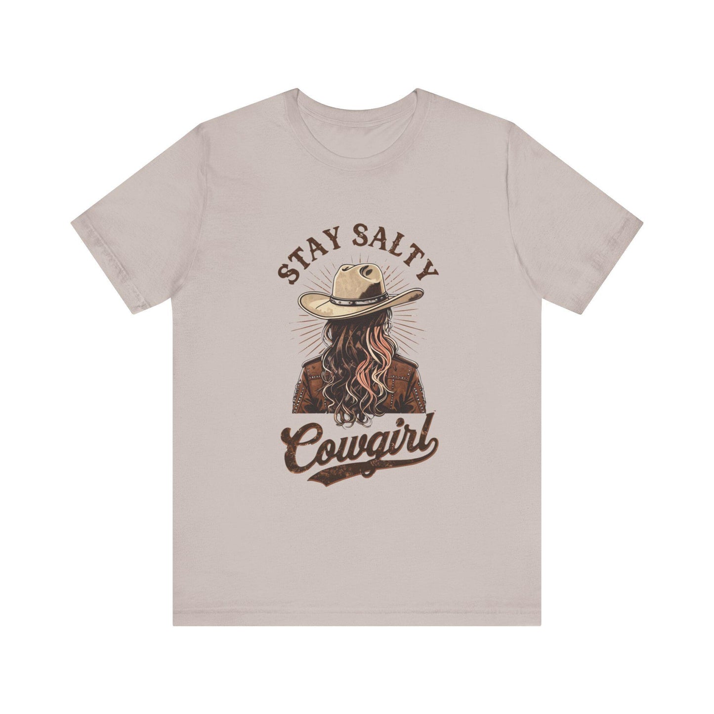Stay Salty Cowgirl Tee, Unisex Short Sleeve Shirt, Western Fashion Top, Boho Style T-Shirt, Country Vibe Apparel, Gift for Cowgirls