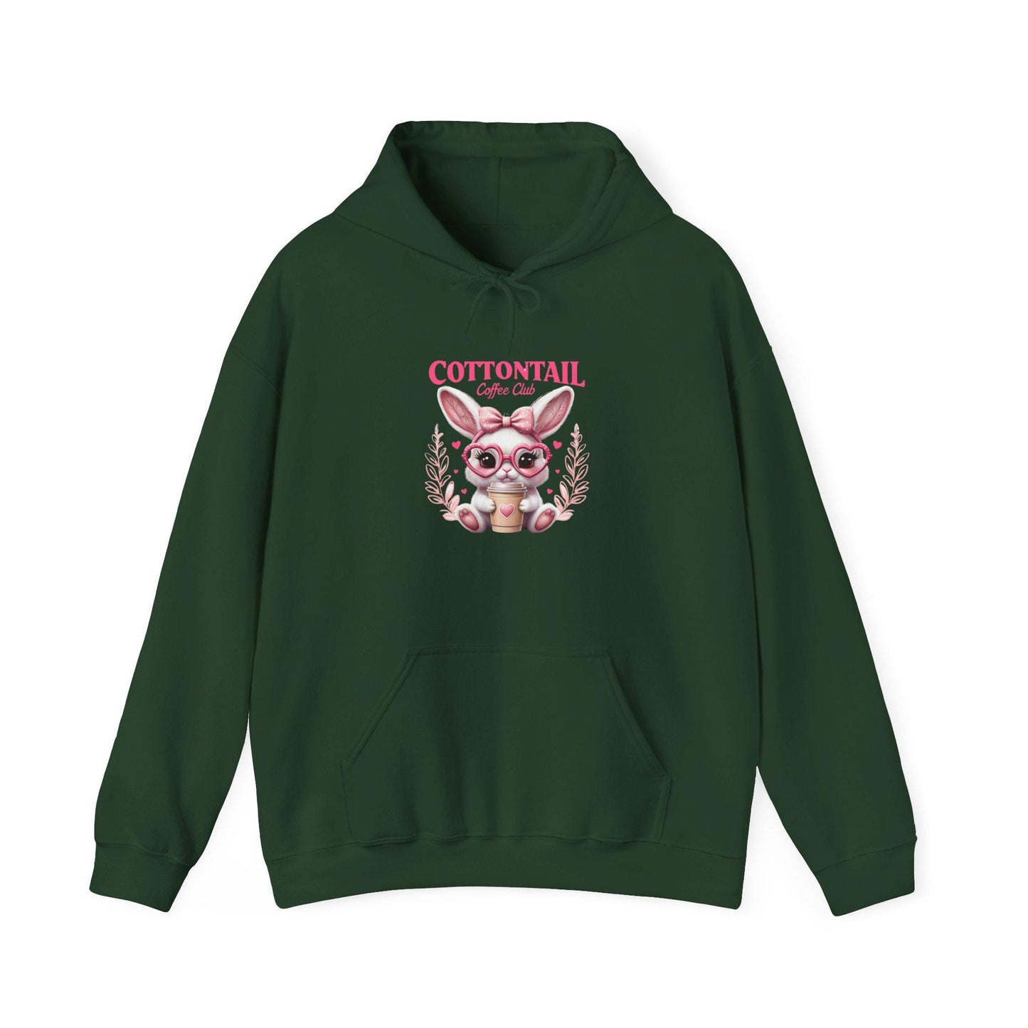 Cottontail Coffee Club Hoodie, Cozy Bunny Sweatshirt for Spring, Easter Gift, Cute Animal Apparel, Unisex Pullover