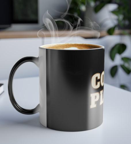Color Morphing Mug, Coffee Please Color Changing Cup, Heat Sensitive Tea Mug, Magic Drinkware, Gift for Coffee Lovers