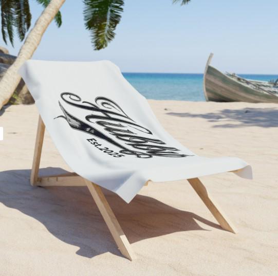 Personalized Beach Towel for Hubby | Est. 2025 | Wedding Gift, Summer Essential, Husband Gift, Poolside Accessory, Beach Lover