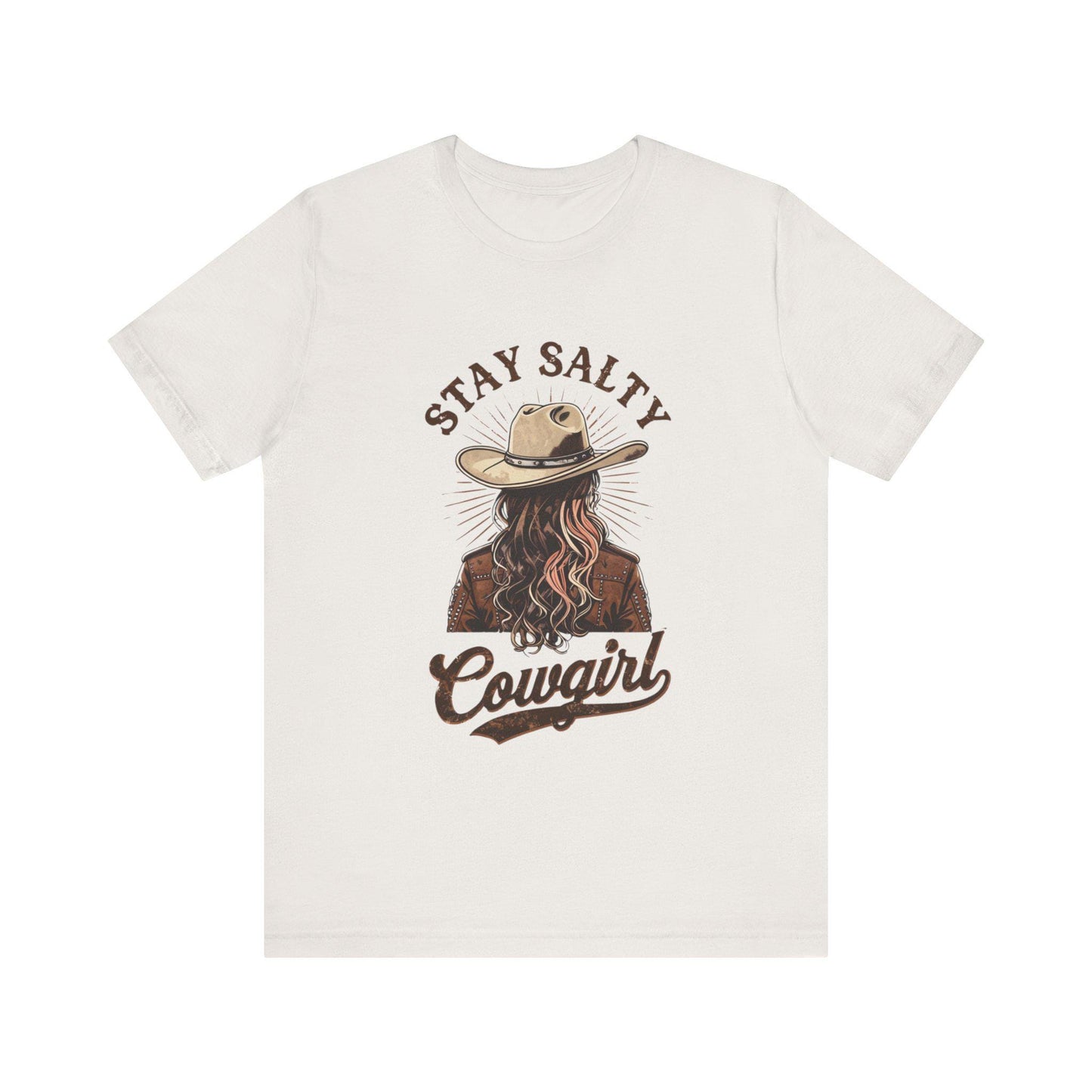 Stay Salty Cowgirl Tee, Unisex Short Sleeve Shirt, Western Fashion Top, Boho Style T-Shirt, Country Vibe Apparel, Gift for Cowgirls