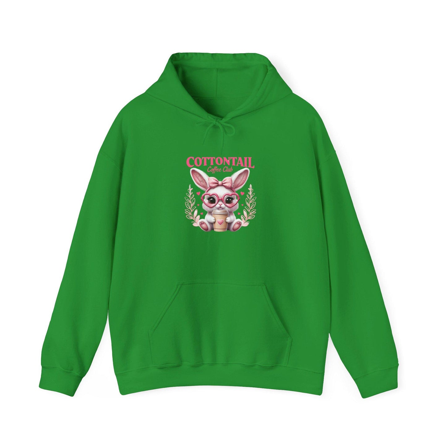 Cottontail Coffee Club Hoodie, Cozy Bunny Sweatshirt for Spring, Easter Gift, Cute Animal Apparel, Unisex Pullover