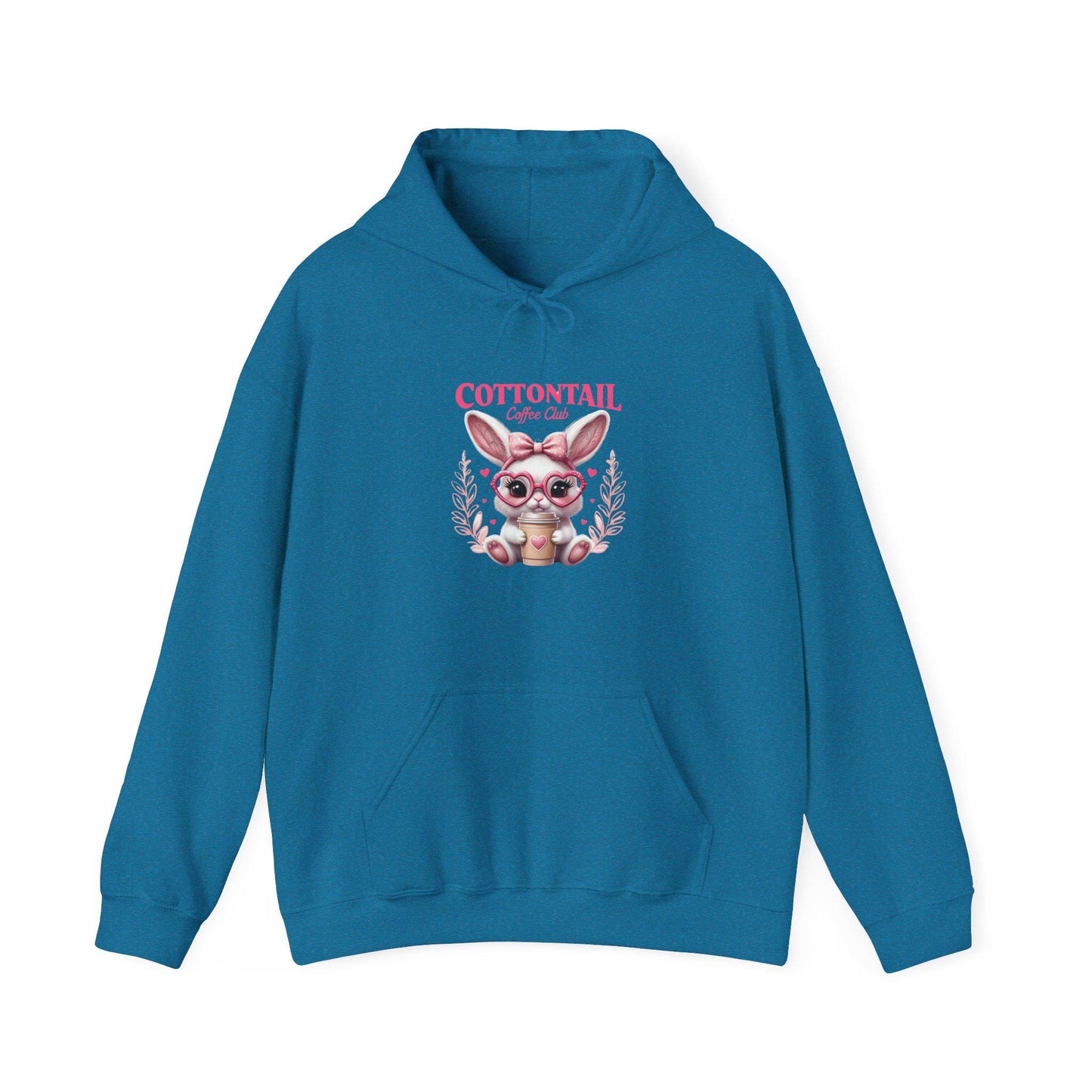 Cottontail Coffee Club Hoodie, Cozy Bunny Sweatshirt for Spring, Easter Gift, Cute Animal Apparel, Unisex Pullover