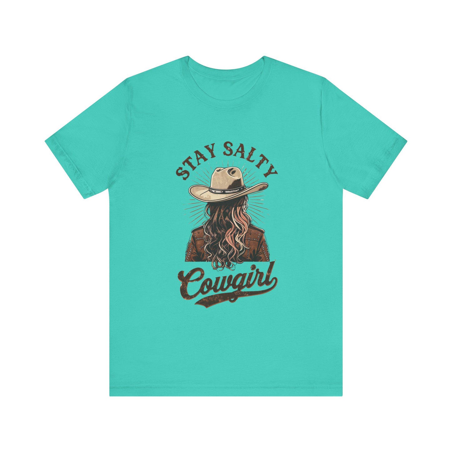 Stay Salty Cowgirl Tee, Unisex Short Sleeve Shirt, Western Fashion Top, Boho Style T-Shirt, Country Vibe Apparel, Gift for Cowgirls