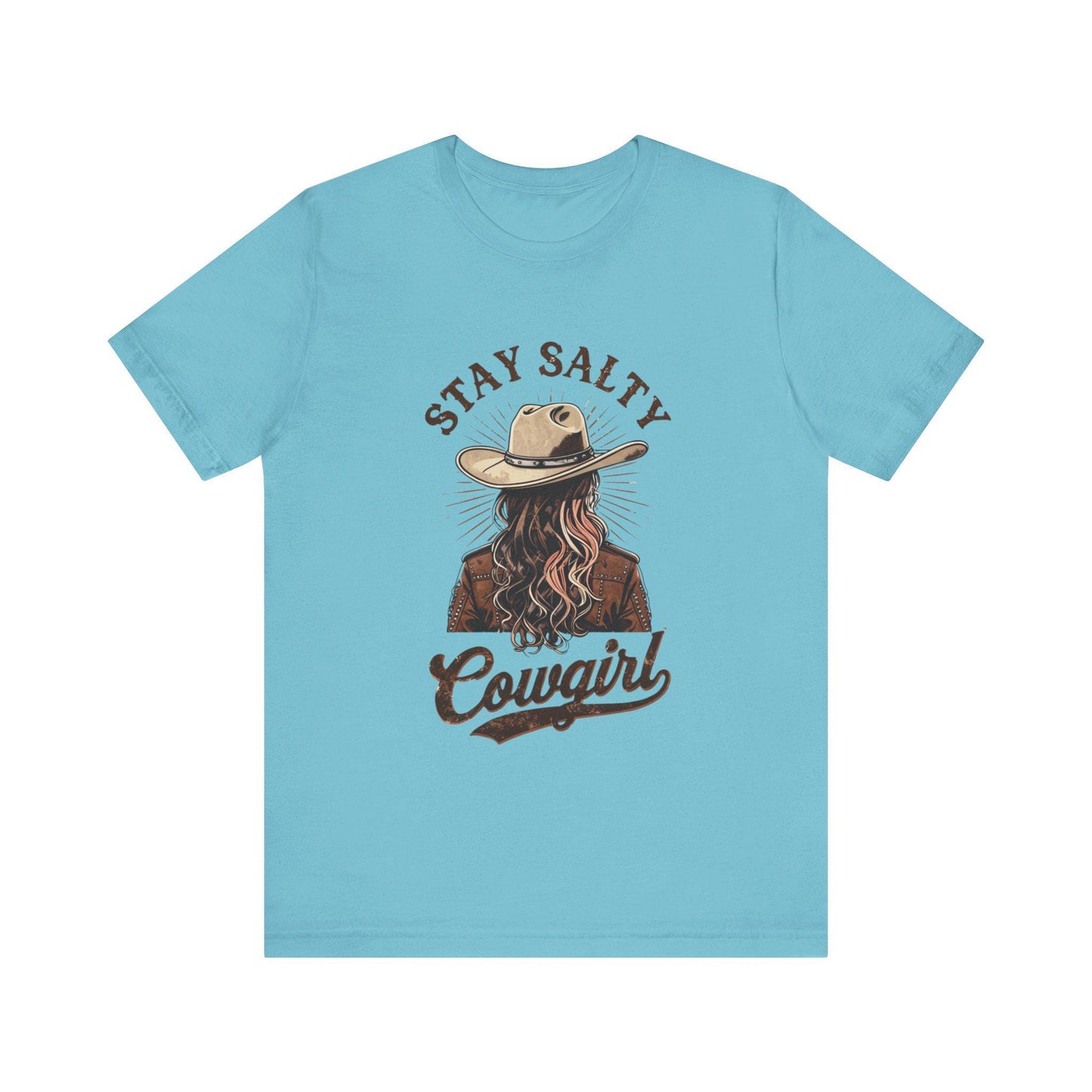 Stay Salty Cowgirl Tee, Unisex Short Sleeve Shirt, Western Fashion Top, Boho Style T-Shirt, Country Vibe Apparel, Gift for Cowgirls