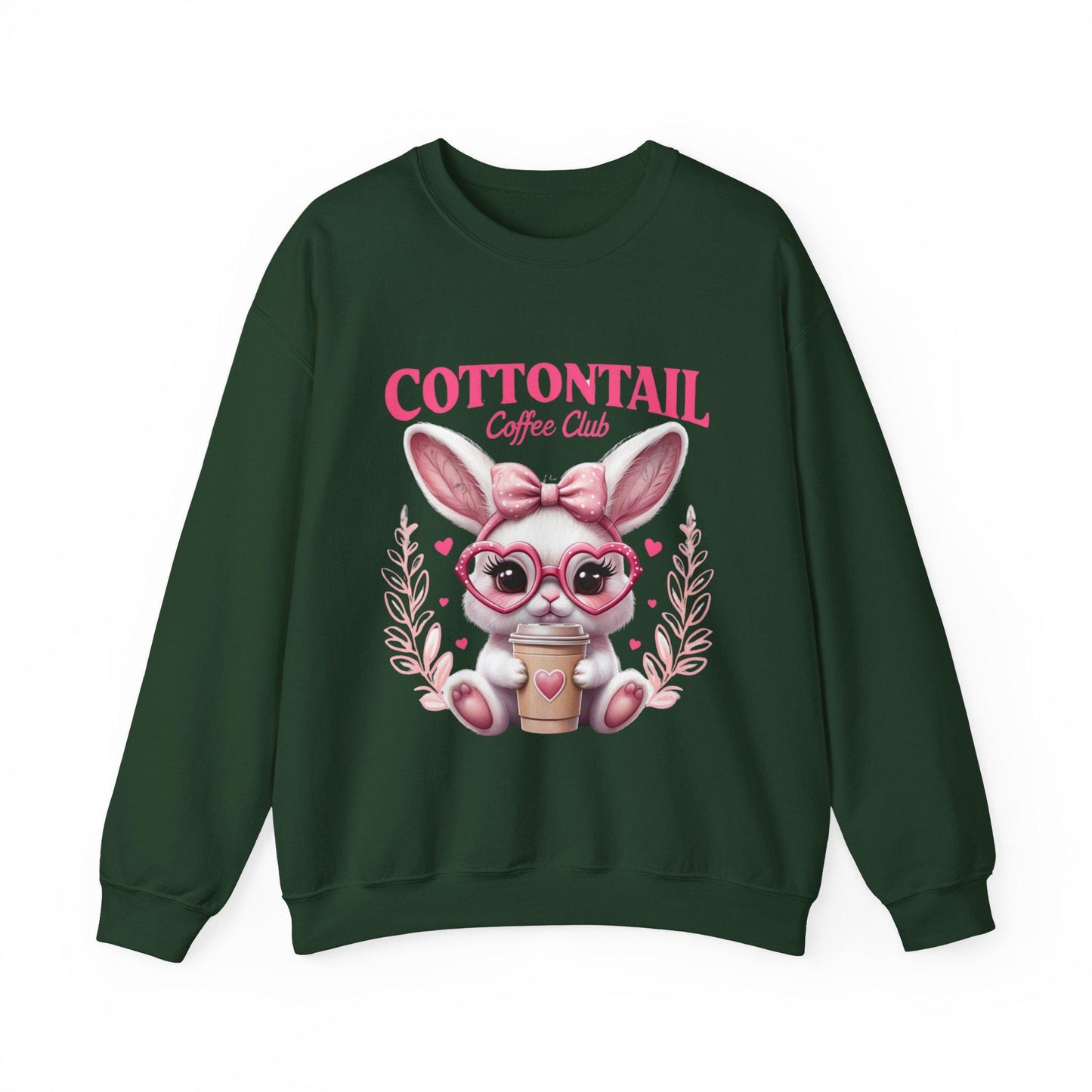 Cute Cottontail Coffee Club Sweatshirt, Easter Apparel, Bunny Lover Gift, Spring Fashion, Cozy Casual Wear, Cute Animal Design
