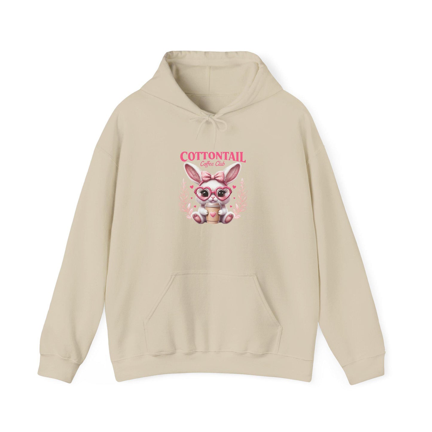 Cottontail Coffee Club Hoodie, Cozy Bunny Sweatshirt for Spring, Easter Gift, Cute Animal Apparel, Unisex Pullover