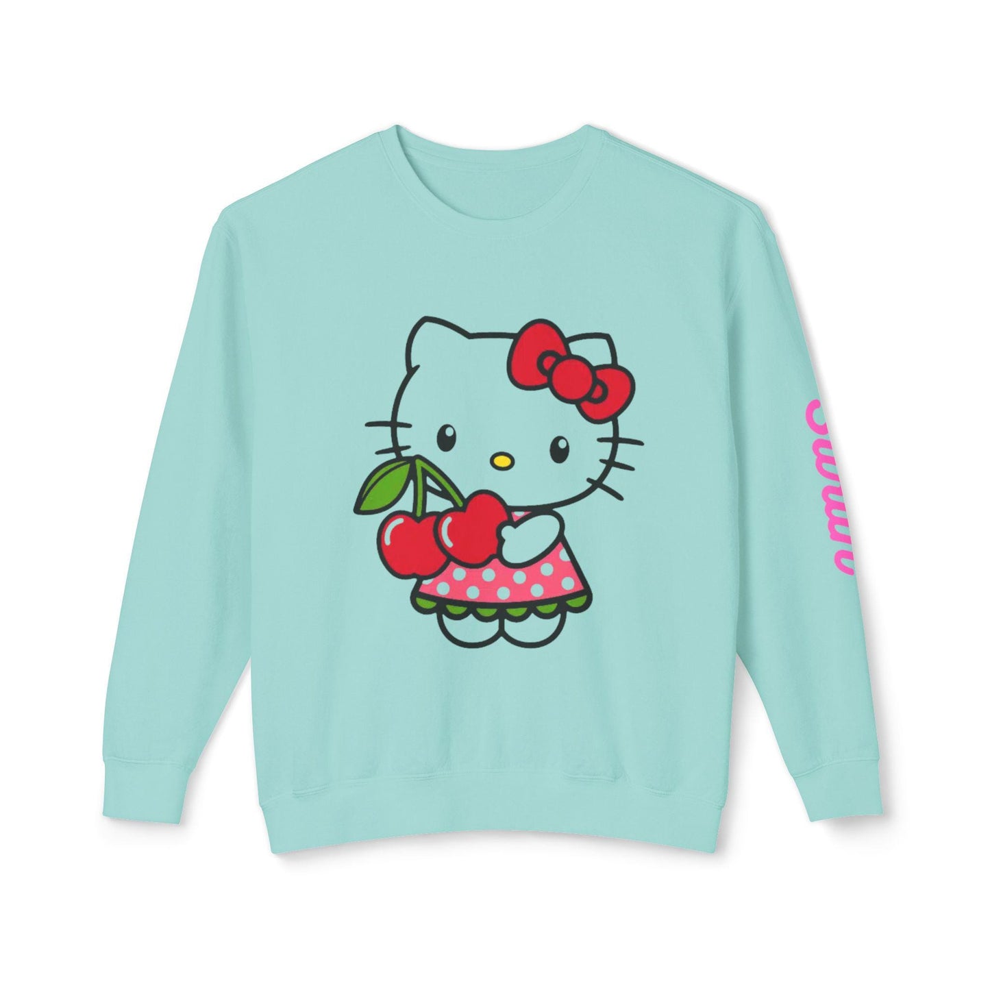 Adorable Hello Kitty Crewneck Sweatshirt, Cute Sweatshirt for Kids, Perfect Gift for Birthdays, Cozy Lounge Wear, Cherry Print