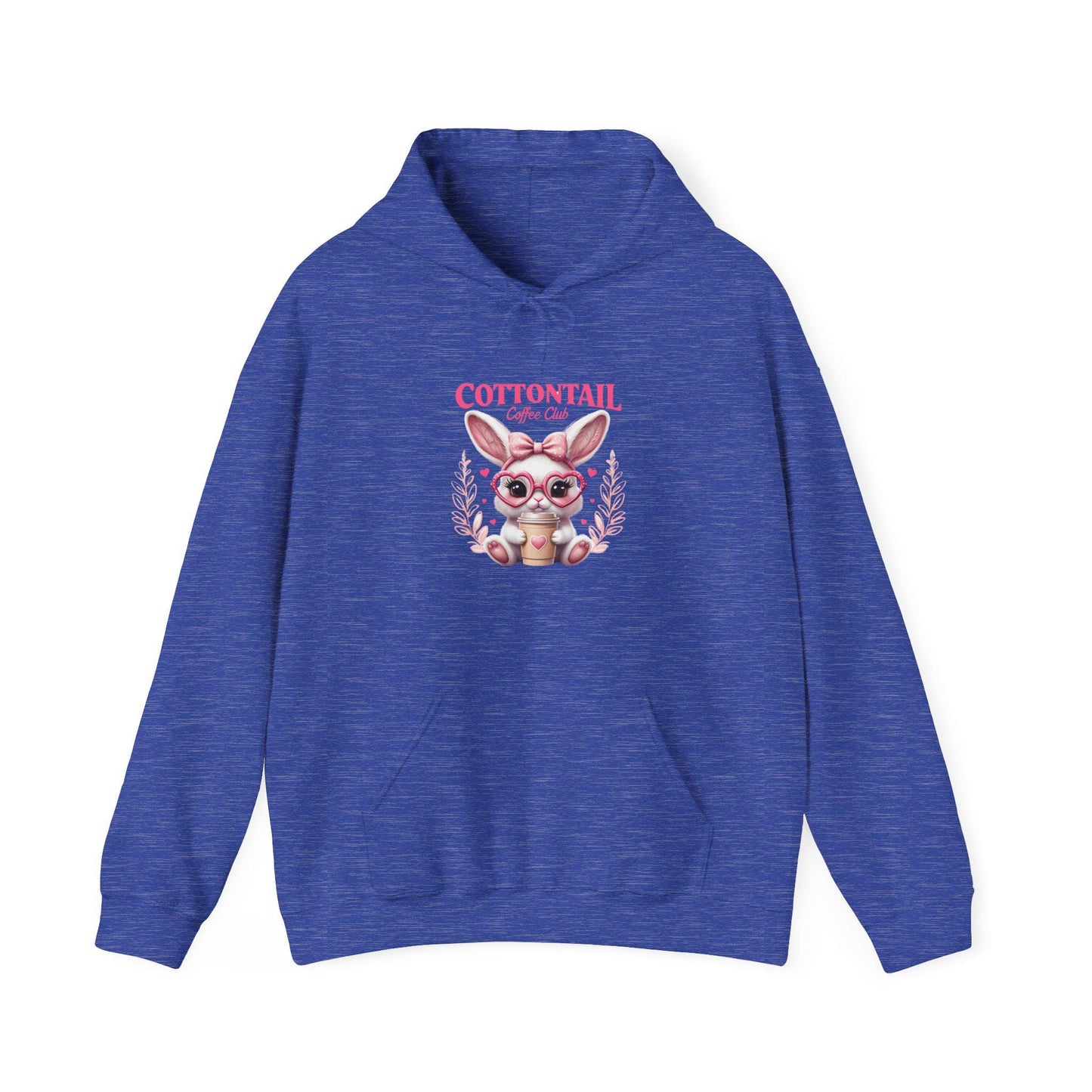 Cottontail Coffee Club Hoodie, Cozy Bunny Sweatshirt for Spring, Easter Gift, Cute Animal Apparel, Unisex Pullover
