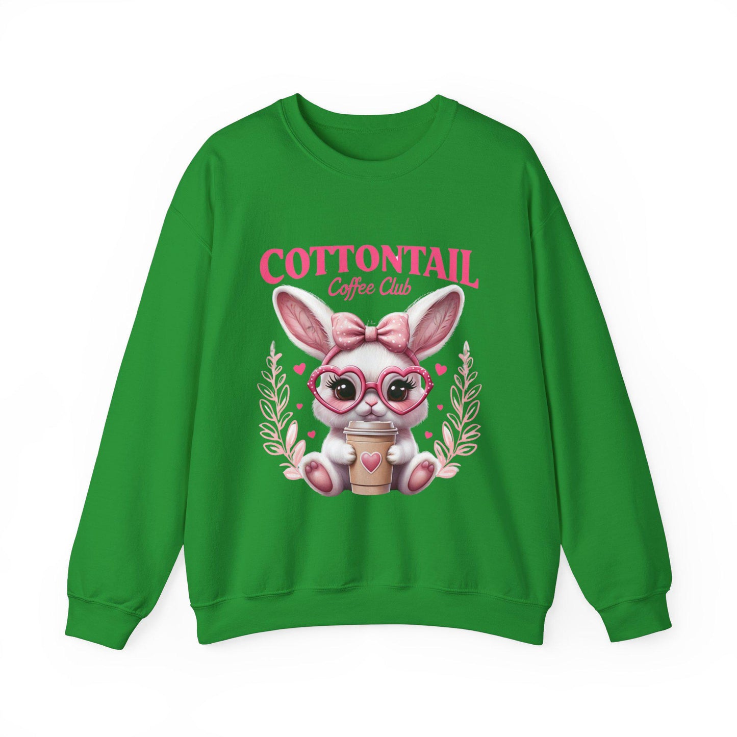 Cute Cottontail Coffee Club Sweatshirt, Easter Apparel, Bunny Lover Gift, Spring Fashion, Cozy Casual Wear, Cute Animal Design