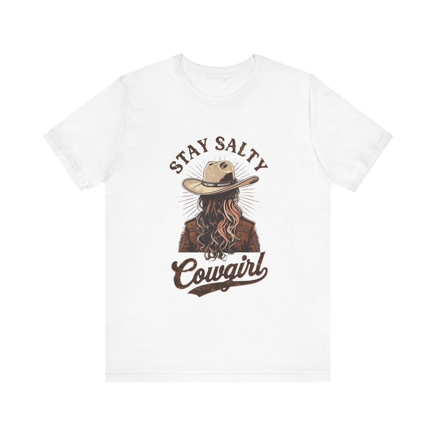 Stay Salty Cowgirl Tee, Unisex Short Sleeve Shirt, Western Fashion Top, Boho Style T-Shirt, Country Vibe Apparel, Gift for Cowgirls