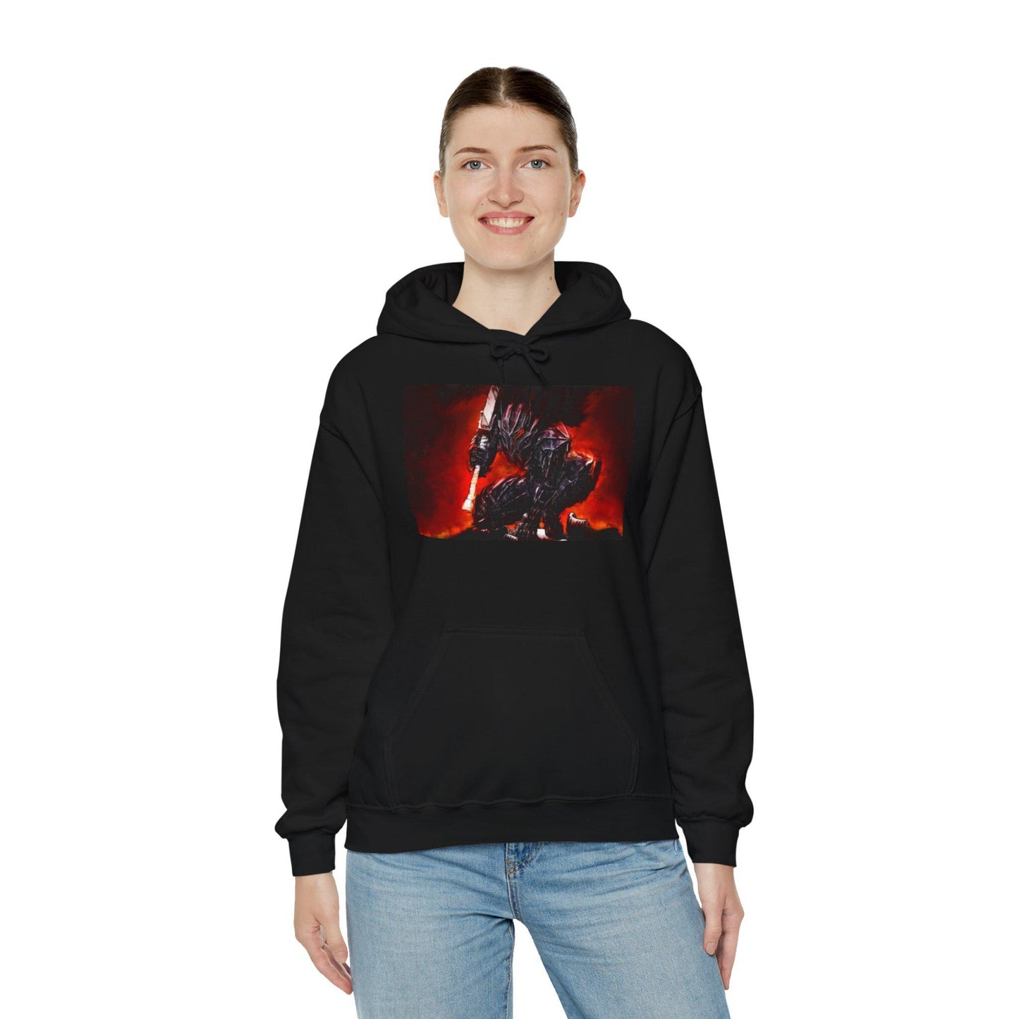 Epic Fantasy Warrior Hoodie, Cozy Sweatshirt for Gamers, Game Night Gift, Unisex Hooded Sweatshirt, Fantasy Art Apparel, Unique hoodie for