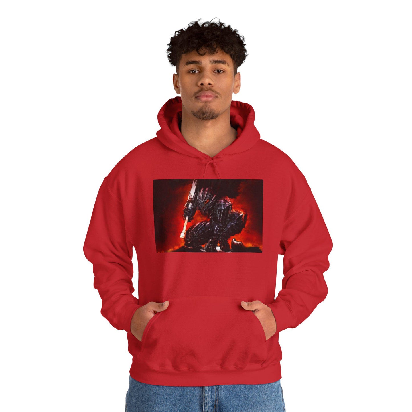 Epic Fantasy Warrior Hoodie, Cozy Sweatshirt for Gamers, Game Night Gift, Unisex Hooded Sweatshirt, Fantasy Art Apparel, Unique hoodie for