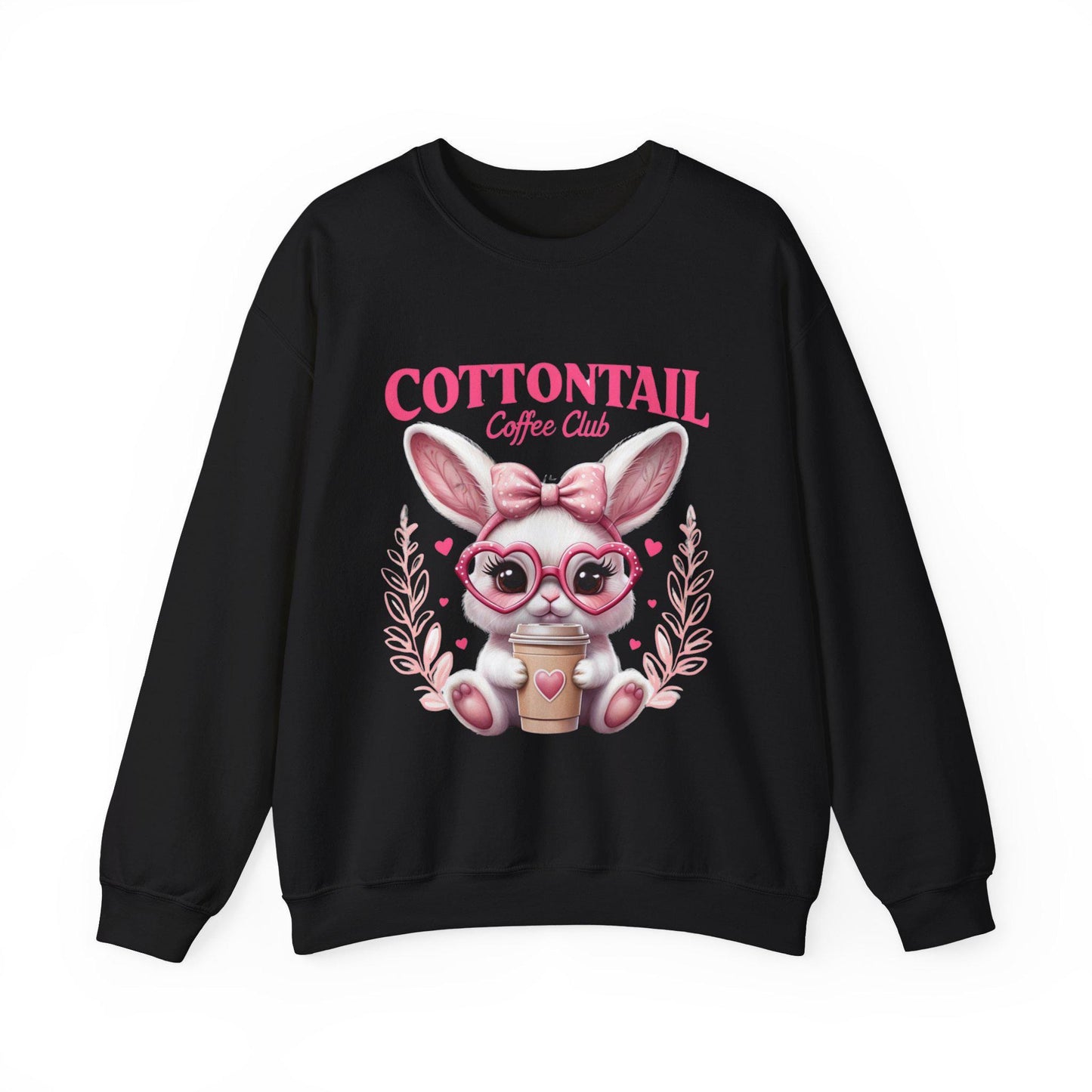 Cute Cottontail Coffee Club Sweatshirt, Easter Apparel, Bunny Lover Gift, Spring Fashion, Cozy Casual Wear, Cute Animal Design