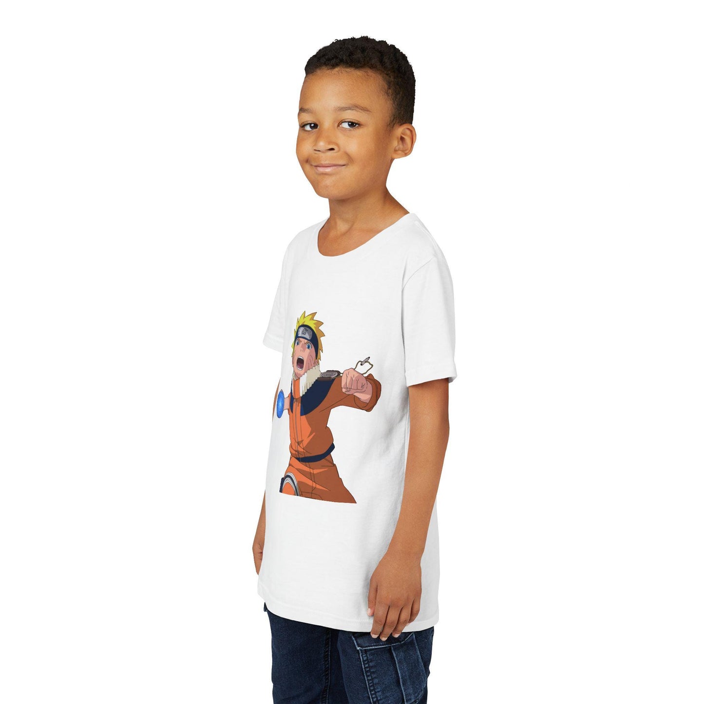 Anime-Inspired Youth Short Sleeve Tee, Perfect for Kids, Anime Lovers, Birthdays, Naruto Fans, Casual Wear, Gift Idea