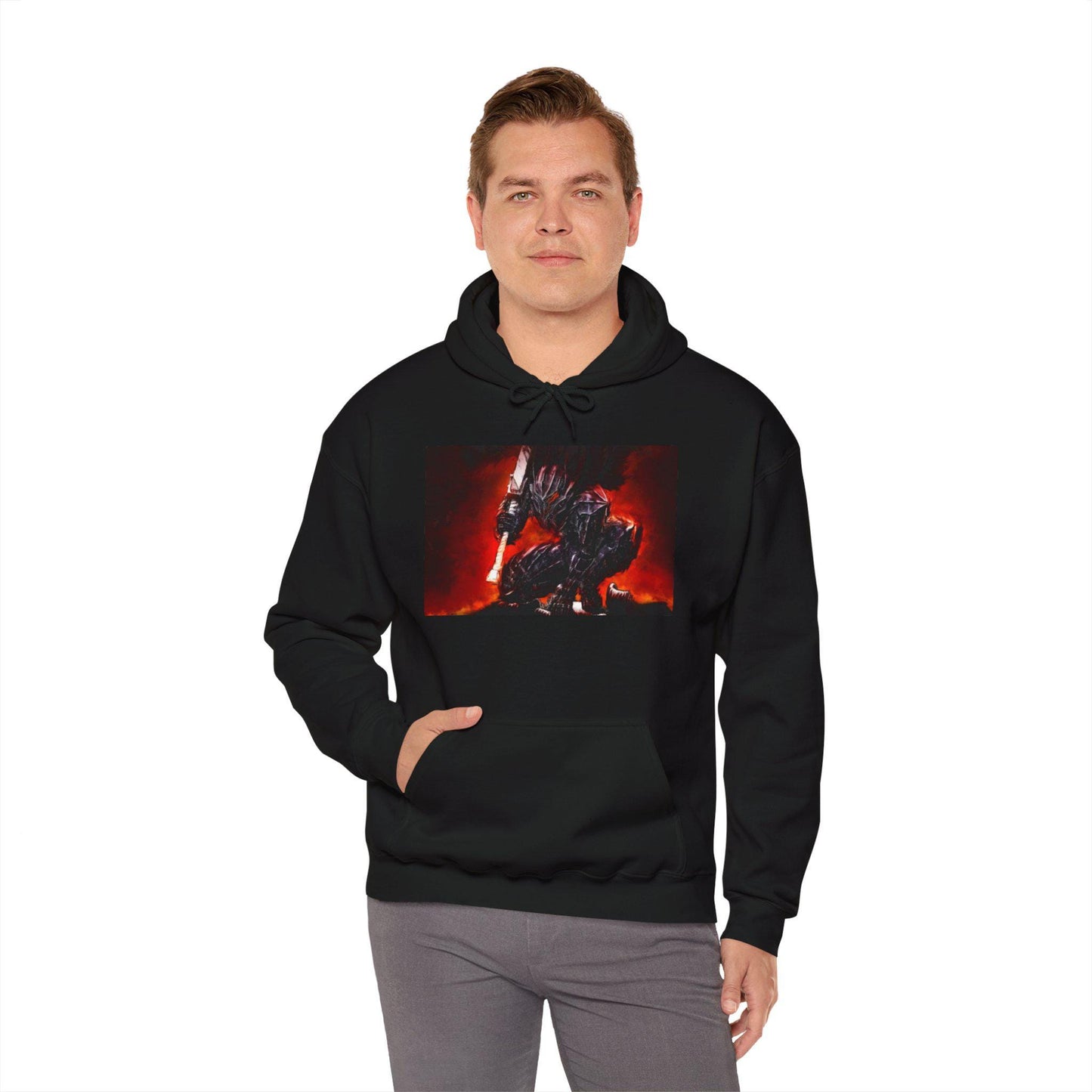 Epic Fantasy Warrior Hoodie, Cozy Sweatshirt for Gamers, Game Night Gift, Unisex Hooded Sweatshirt, Fantasy Art Apparel, Unique hoodie for
