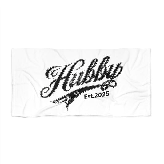 Personalized Beach Towel for Hubby | Est. 2025 | Wedding Gift, Summer Essential, Husband Gift, Poolside Accessory, Beach Lover